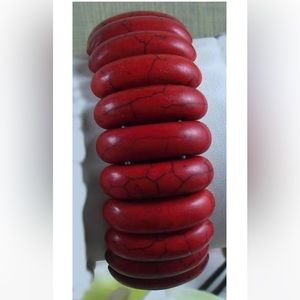 Genuine Red Howlite Bracelet